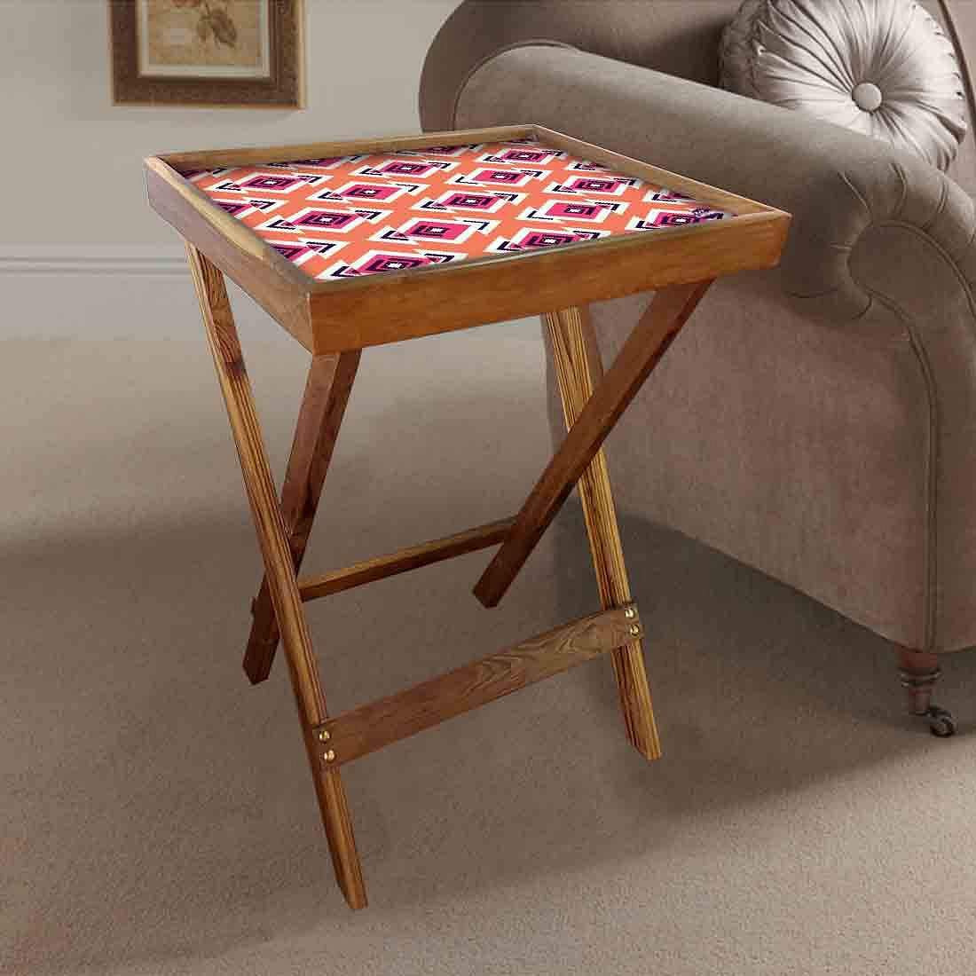 Wooden TV Trays Table Bar Snack Serving Tables - Diamonds - Image 2
