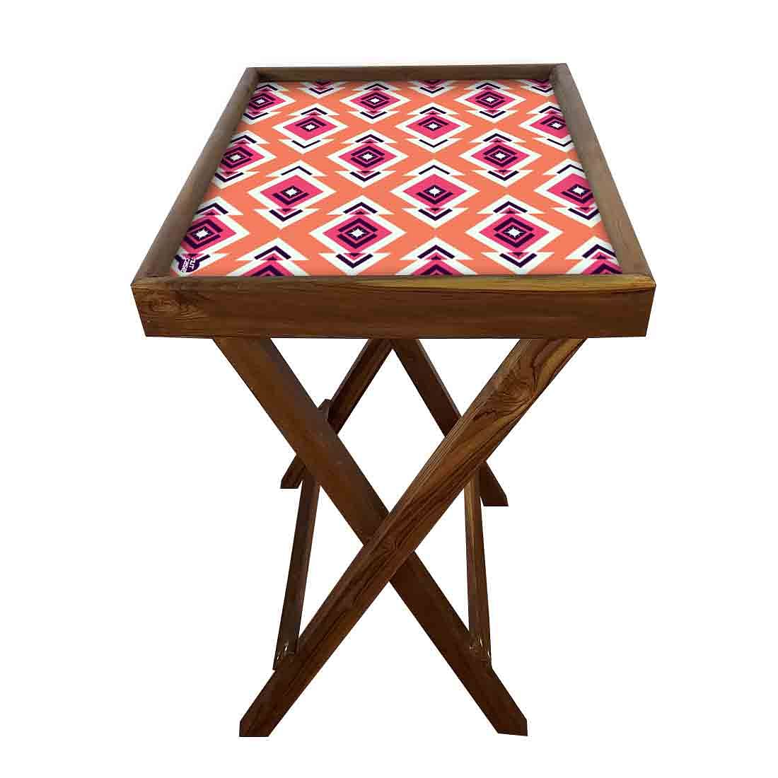 Wooden TV Trays Table Bar Snack Serving Tables - Diamonds - Image 5