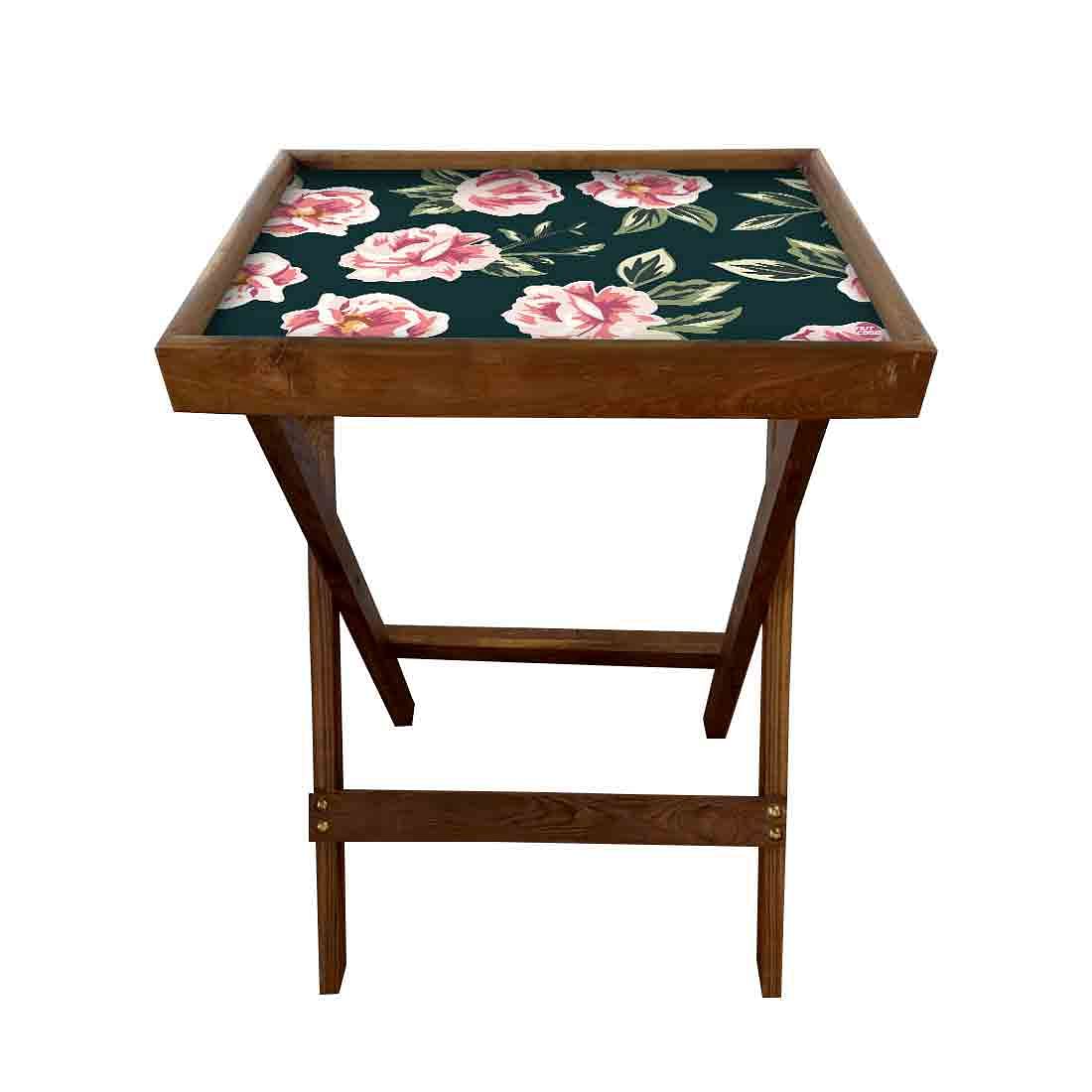TV Trays Table Bar Snacks Serving Tables - Roses - Image 3