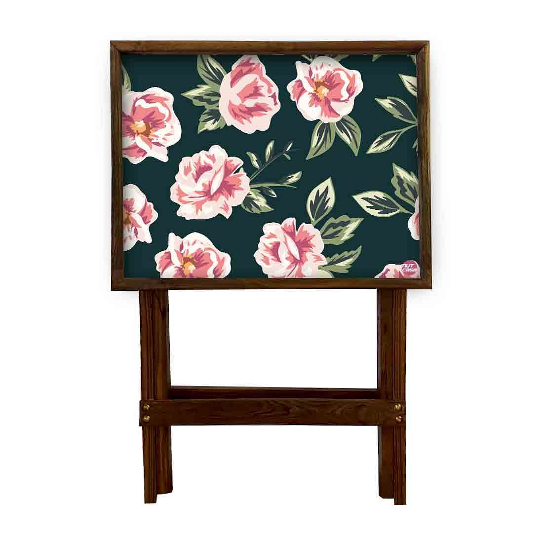 TV Trays Table Bar Snacks Serving Tables - Roses - Image 4