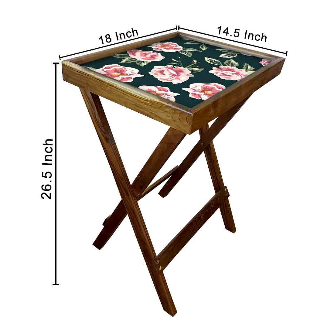 TV Trays Table Bar Snacks Serving Tables - Roses - Image 6