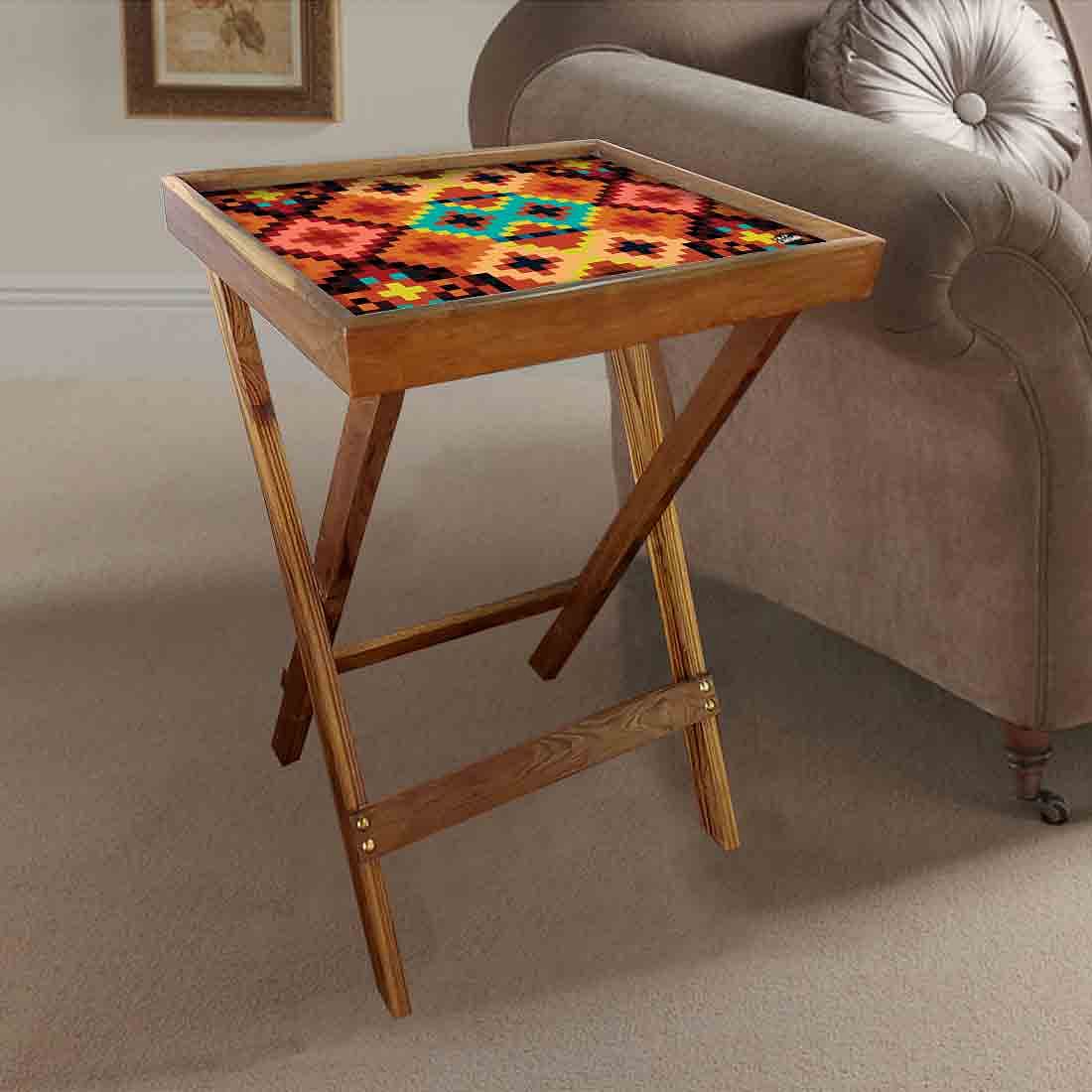 Folding Living Room Table for Snacks Serving Tables - Diamonds - Image 2