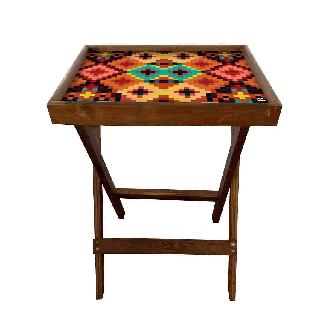 Folding Living Room Table for Snacks Serving Tables - Diamonds - Image 3