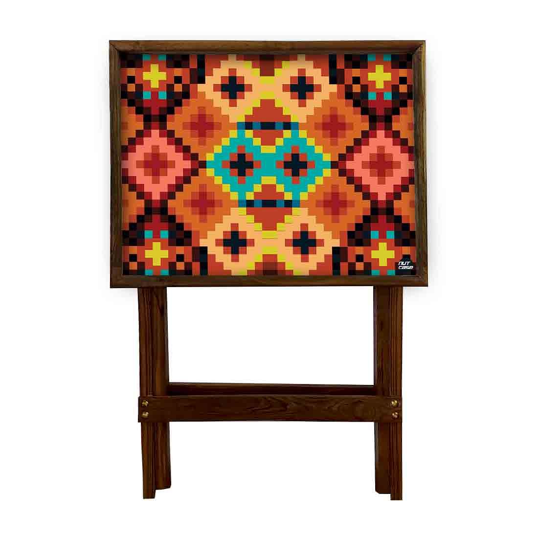 Folding Living Room Table for Snacks Serving Tables - Diamonds - Image 4