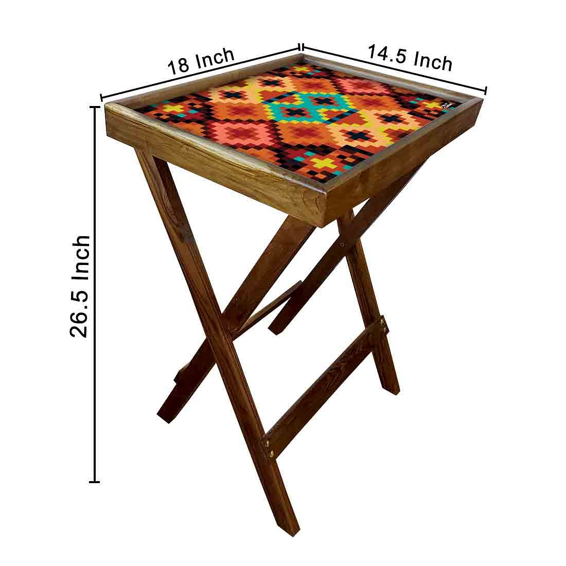 Folding Living Room Table for Snacks Serving Tables - Diamonds - Image 6