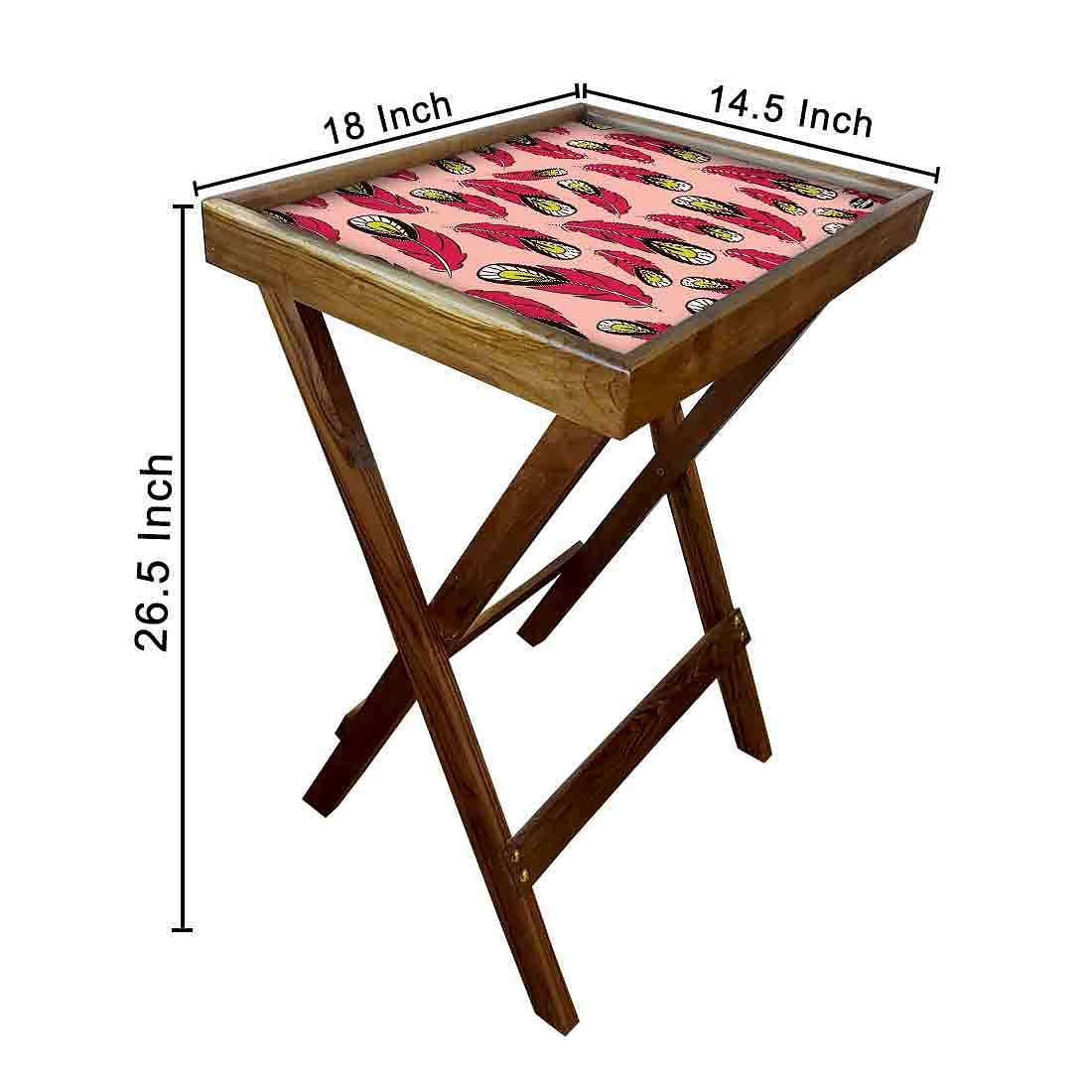Folding Tray Serving Side Table for Living Room - Feathers - Image 6