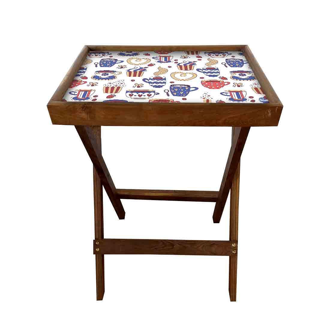Wooden TV Tables for Eating Breakfast Serving Table - Snacks - Image 3