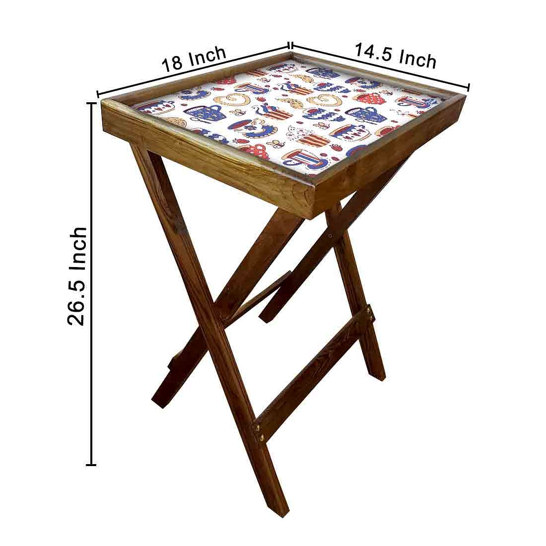Wooden TV Tables for Eating Breakfast Serving Table - Snacks - Image 6