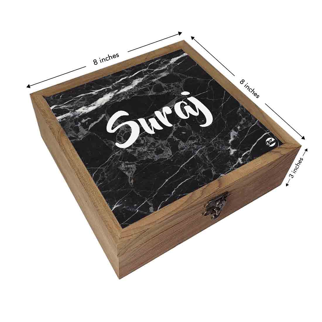 Personalized Jewellery Storage Box - Black Marble - Image 3