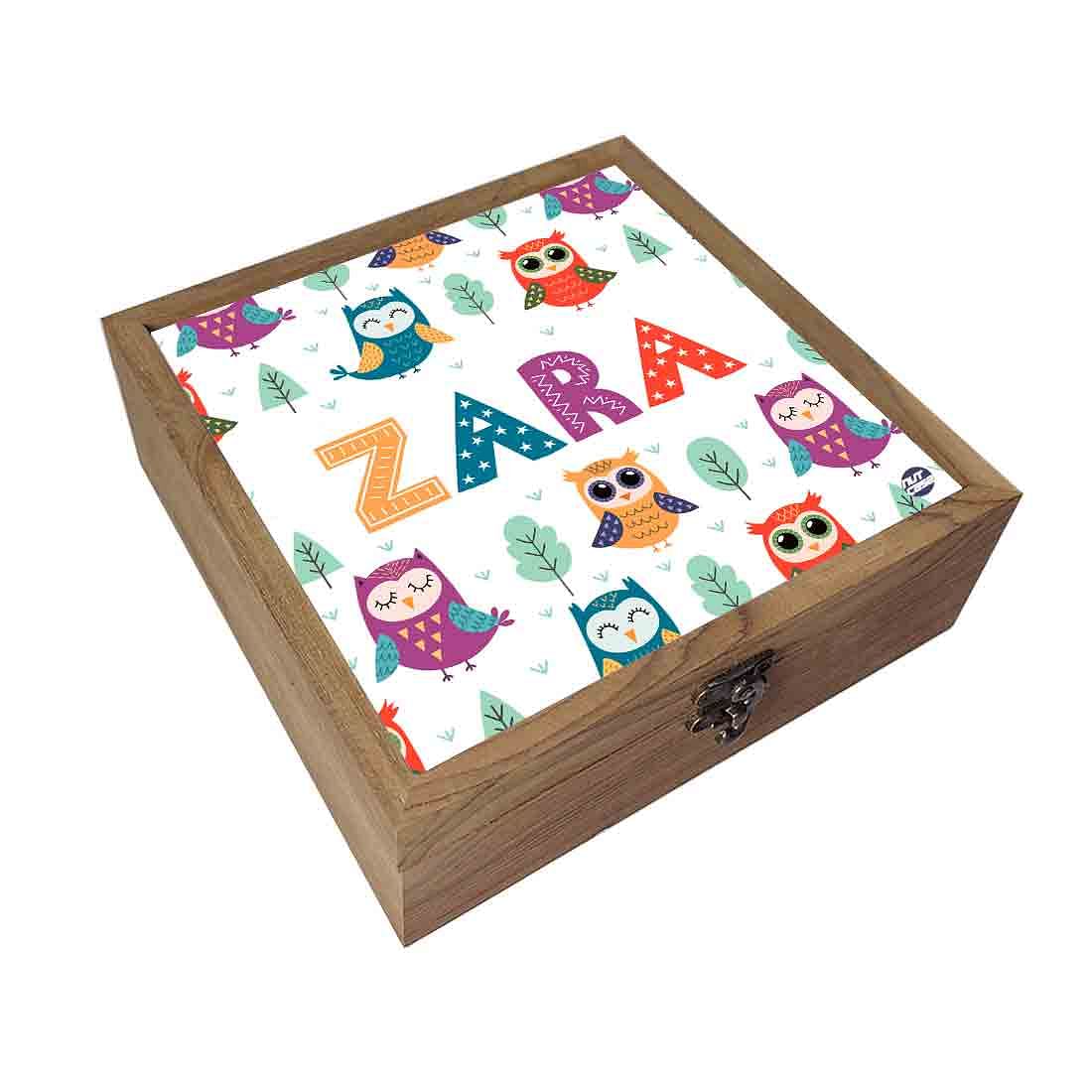 Pretty Personalized Jewellery Box for Girls - Owl and Tree - Image 2