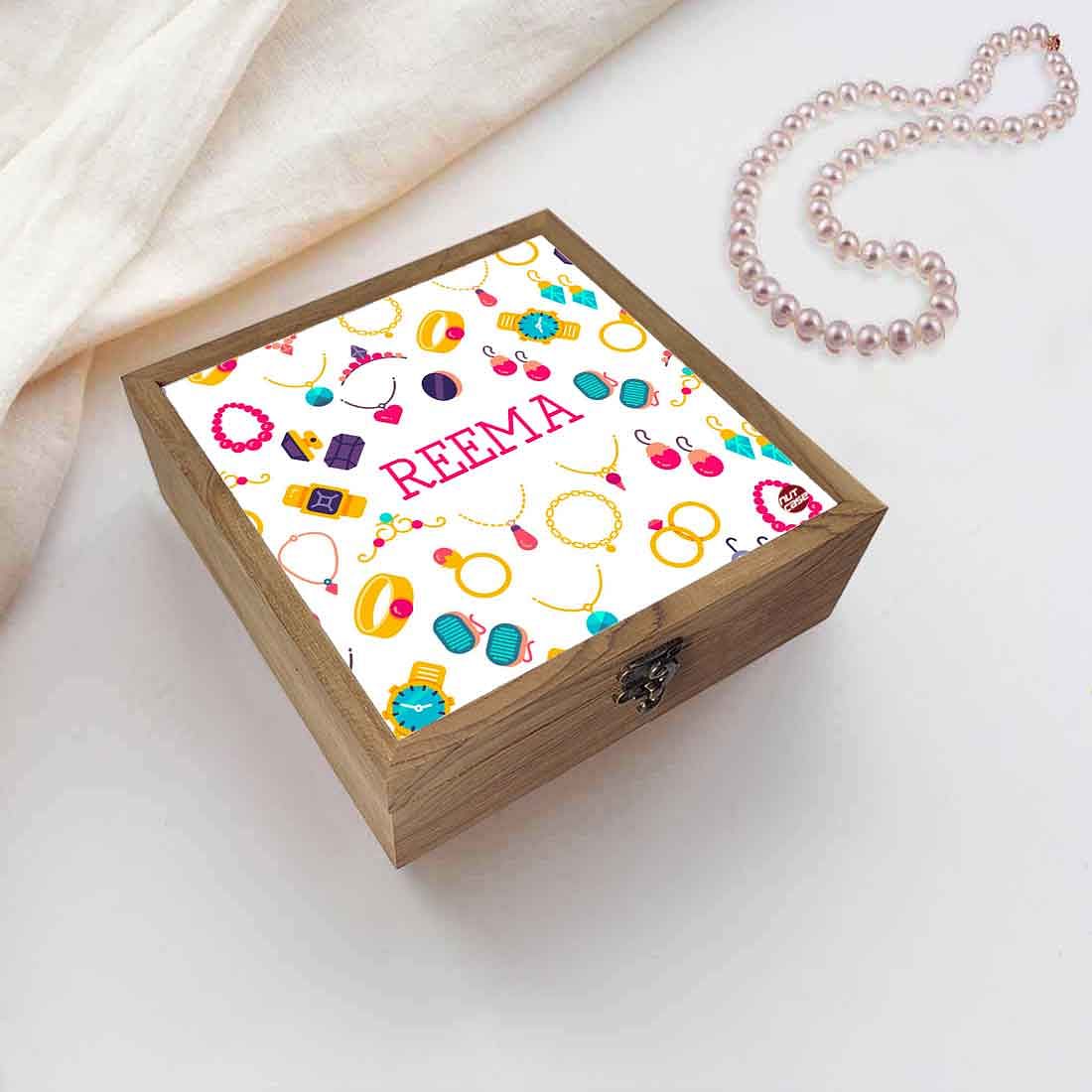 Personalized Box Jewelry Holder for Girls - Ring and Necklace - Image 5
