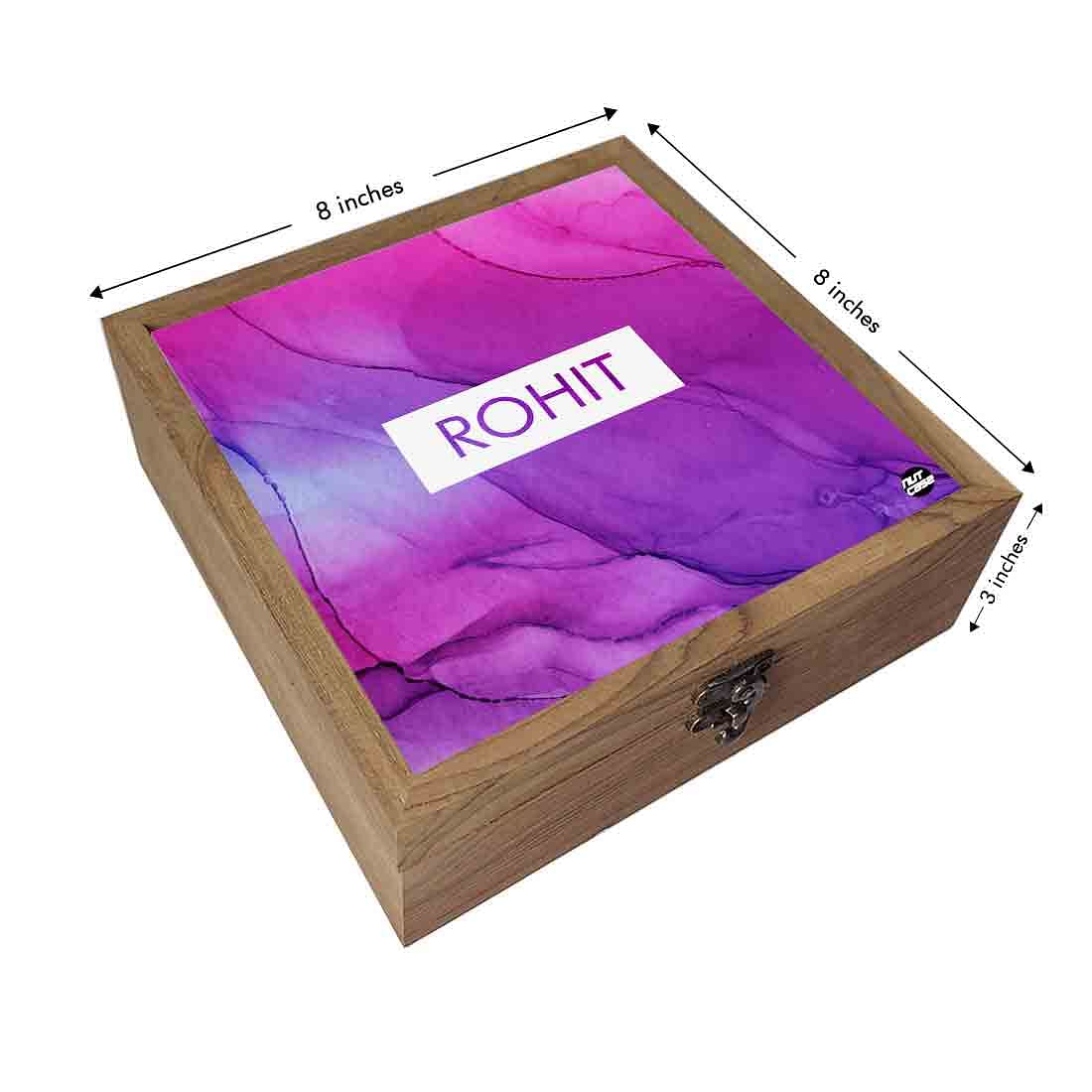 Custom Personalized Gifts Jewelry Box for Women - Purple Ink Watercolor - Image 3