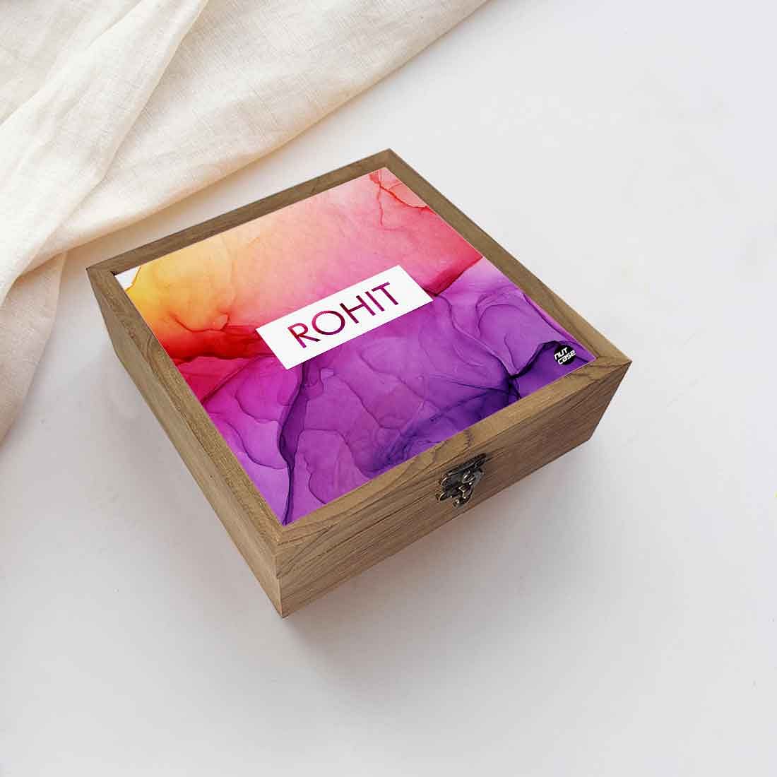 Customized Jewellery Organiser Box With Name - Dark Watercolor - Image 5