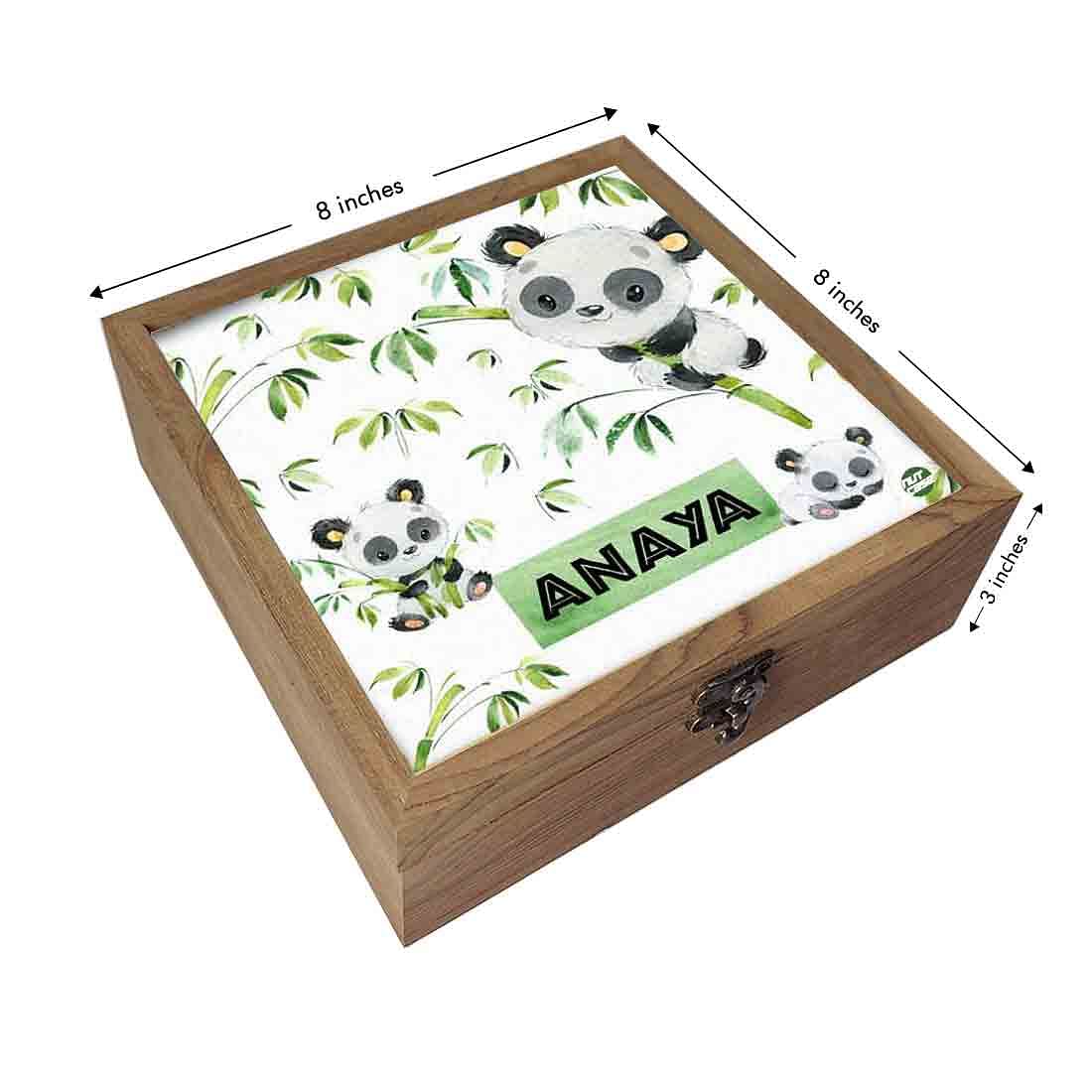 Personalized for Kids Wood Jewelry Storage - Cute Panda - Image 3