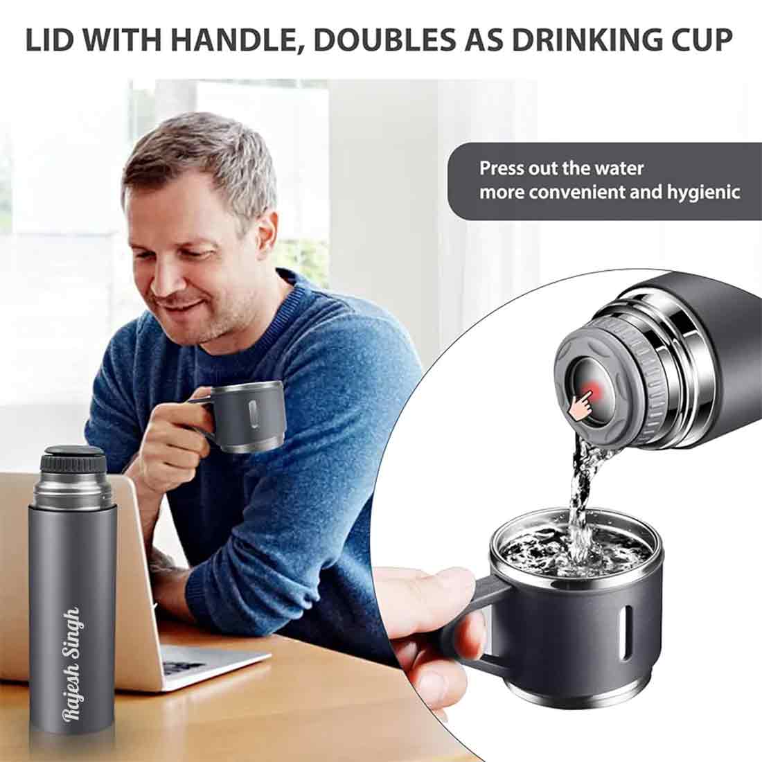 Personalized Thermos Cup For Tea Flask Gift Box Set Stainless Steel Flask - Add Name - Image 37