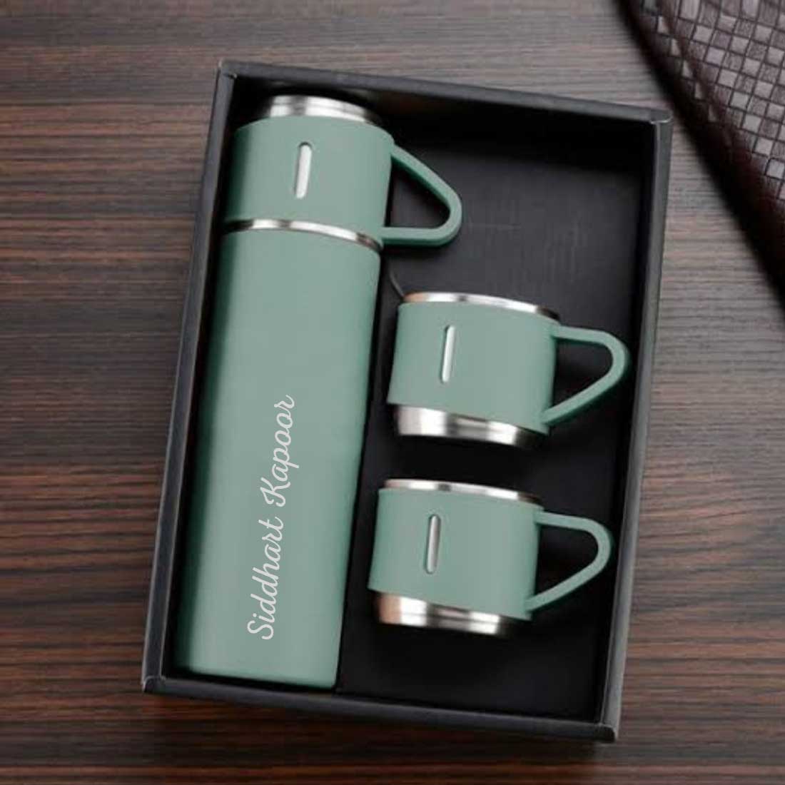Personalized Thermos Cup For Tea Flask Gift Box Set Stainless Steel Flask - Add Name - Image 4