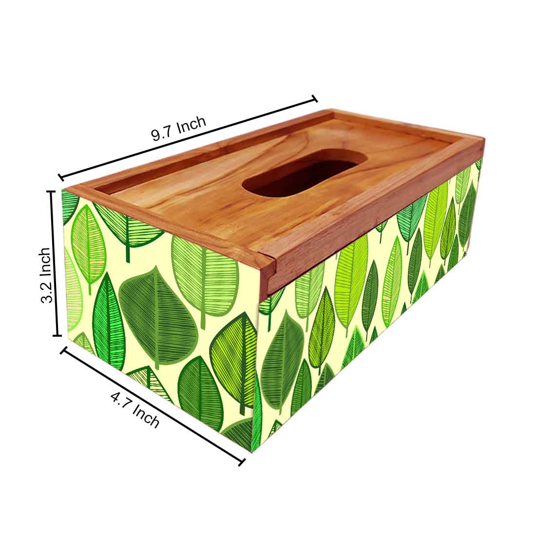 Decorative Tissue Paper Holder Wooden for Bathroom - Leaf - Image 5