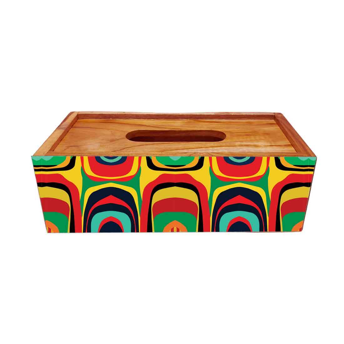 Rectangular Wooden Tissue Holder for Home Office Car - Image 3