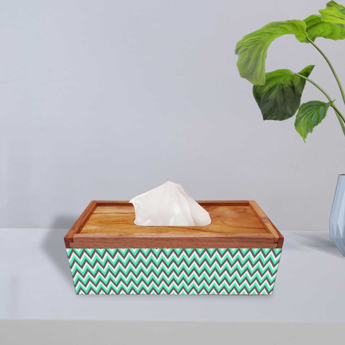 Rectangular Wooden Tissue Paper Dispenser Box for Dining Table - Image 2