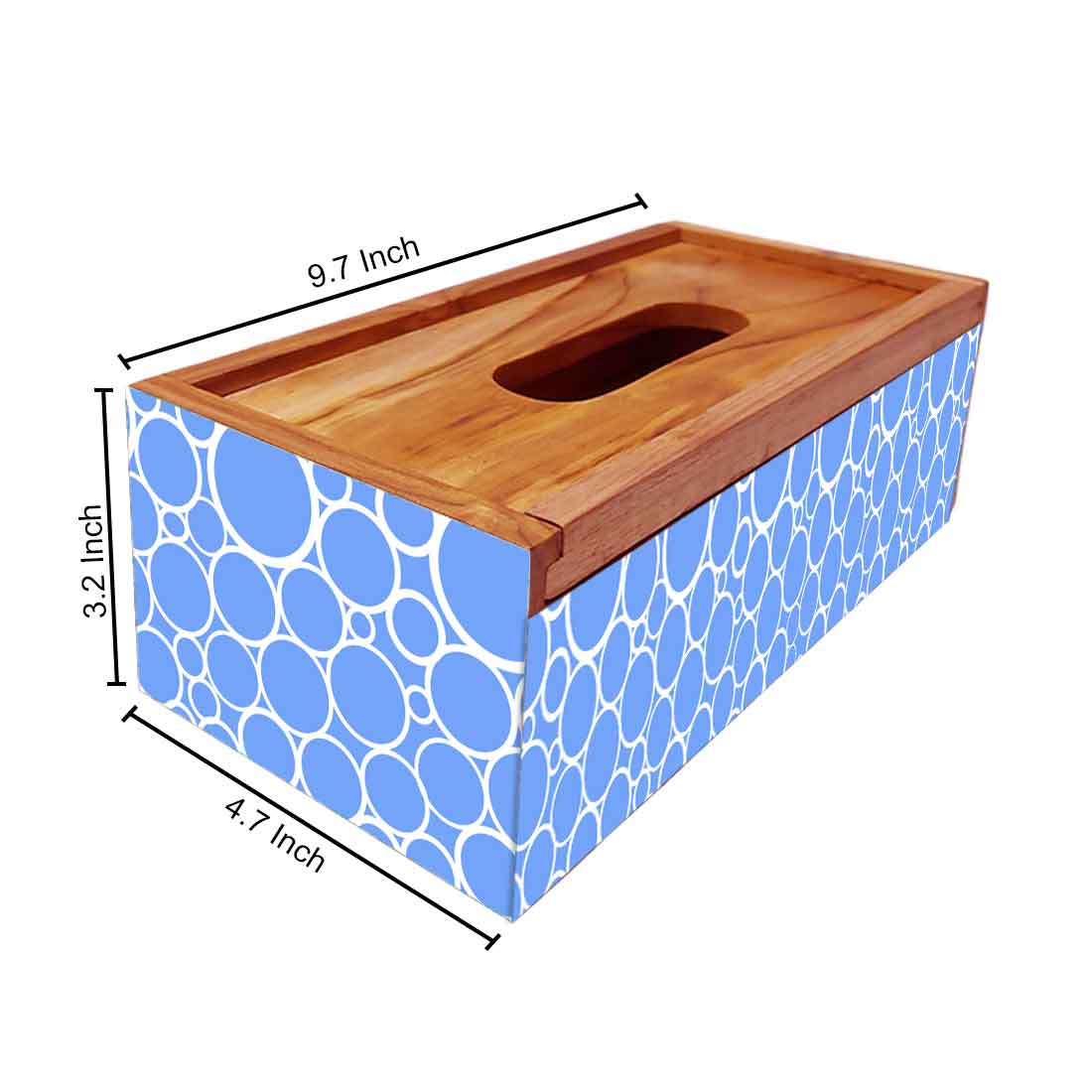 Decorative Wooden Tissue Box Holder for Home for Bathroom - Circle - Image 5