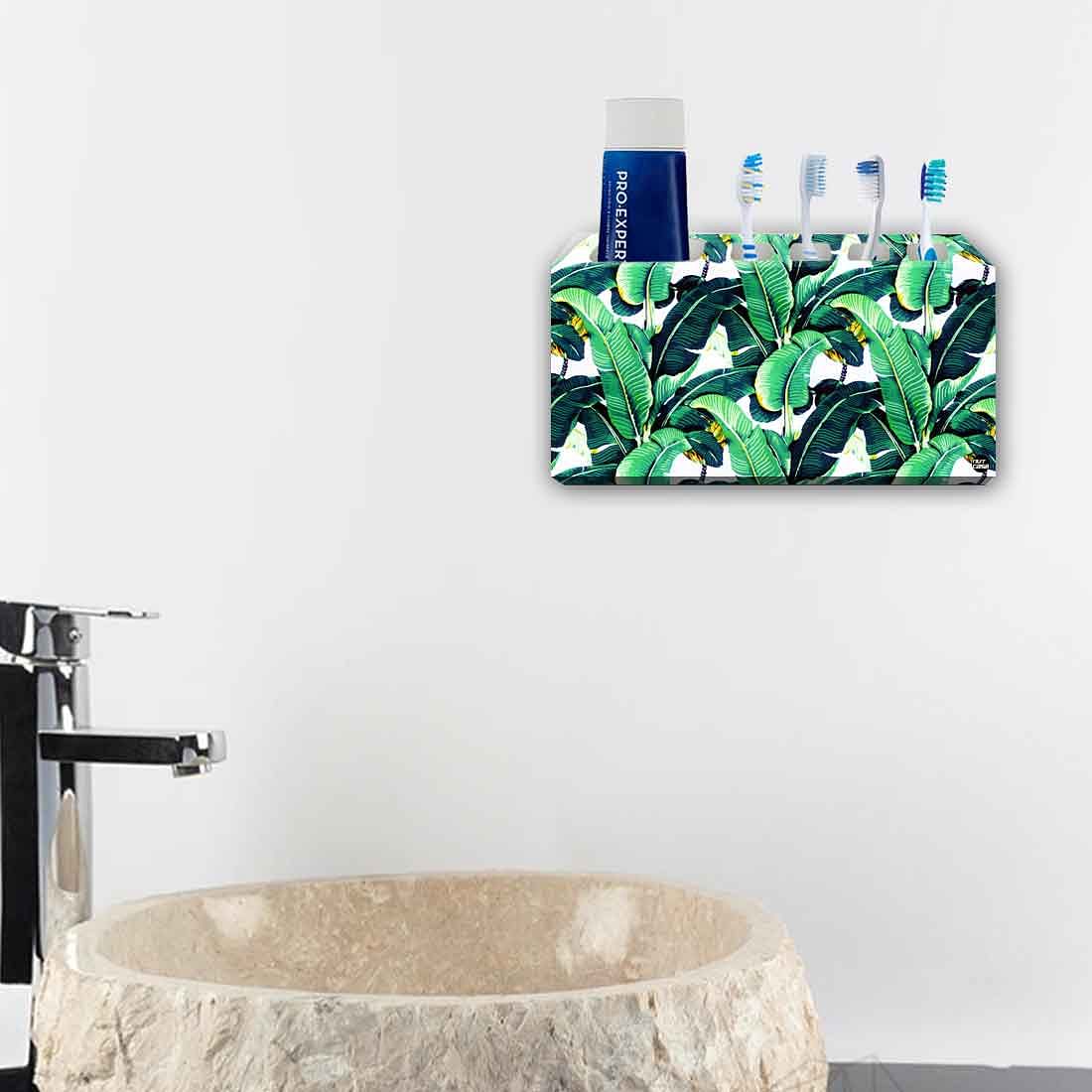 Toothbrush Holder Wall Mounted -Banana Leaves Green - Image 4