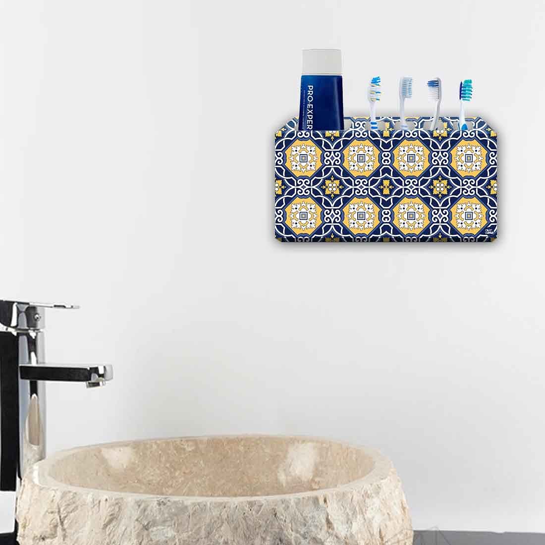 Toothbrush Holder Wall Mounted -Floral Spanish Pattern - Image 4