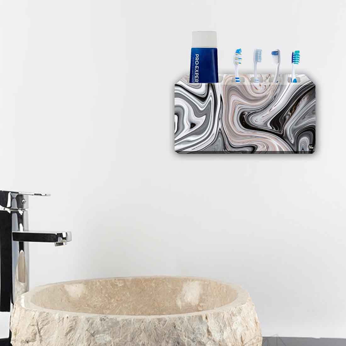 Toothbrush Holder Wall Mounted -Black Swirls - Image 4