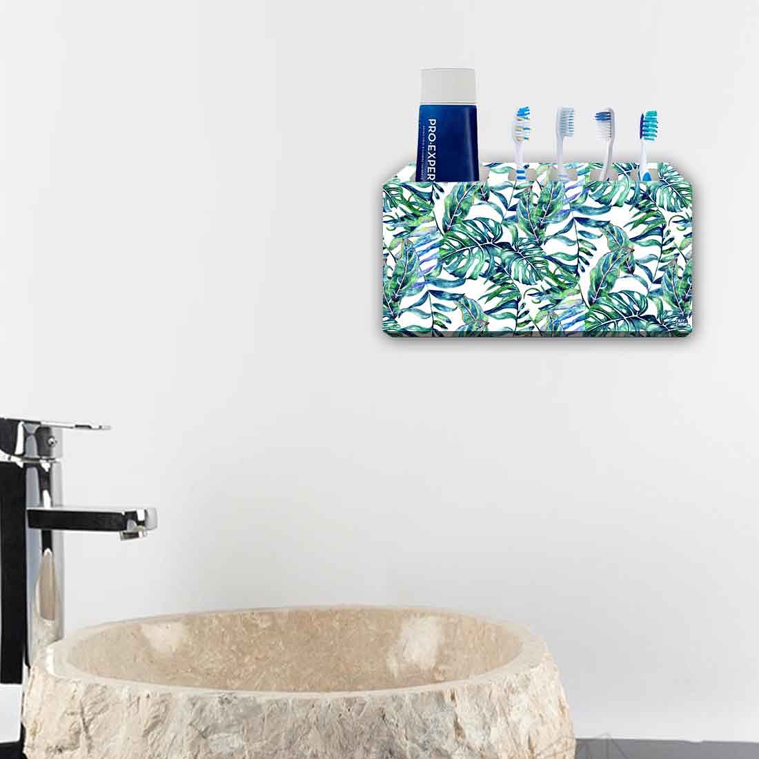 Toothbrush Holder Wall Mounted -Tropical Leaf - Image 4