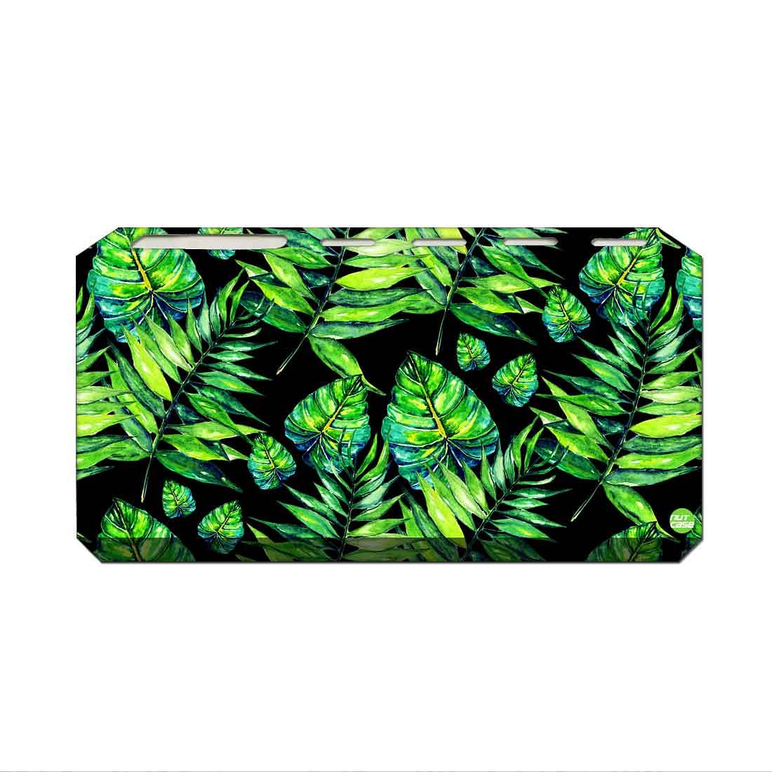 Toothbrush Holder Wall Mounted -Dark Green Tropical Leaf - Image 2