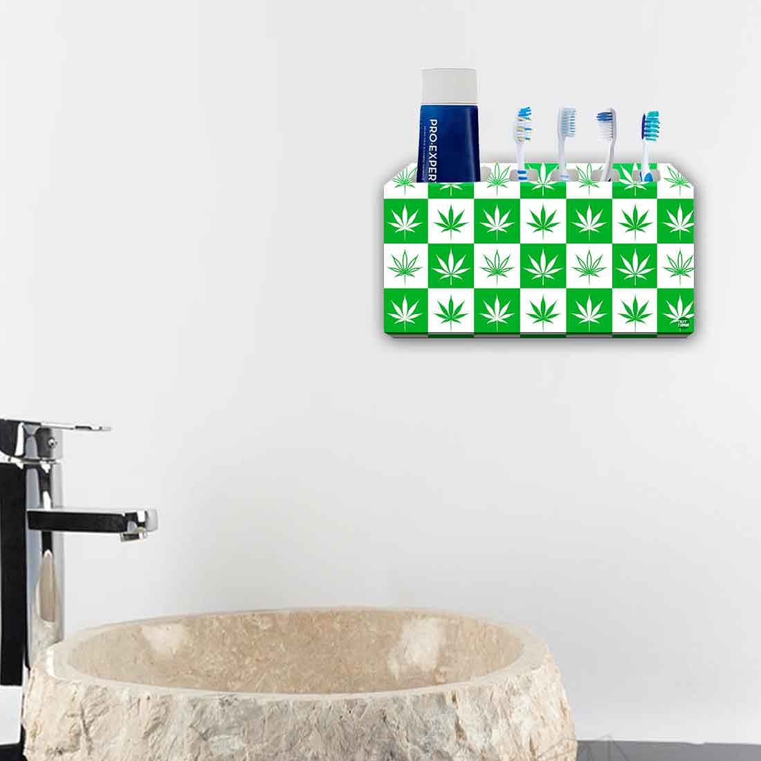 Toothbrush Holder Wall Mounted -Happy Green Leaves - Image 4