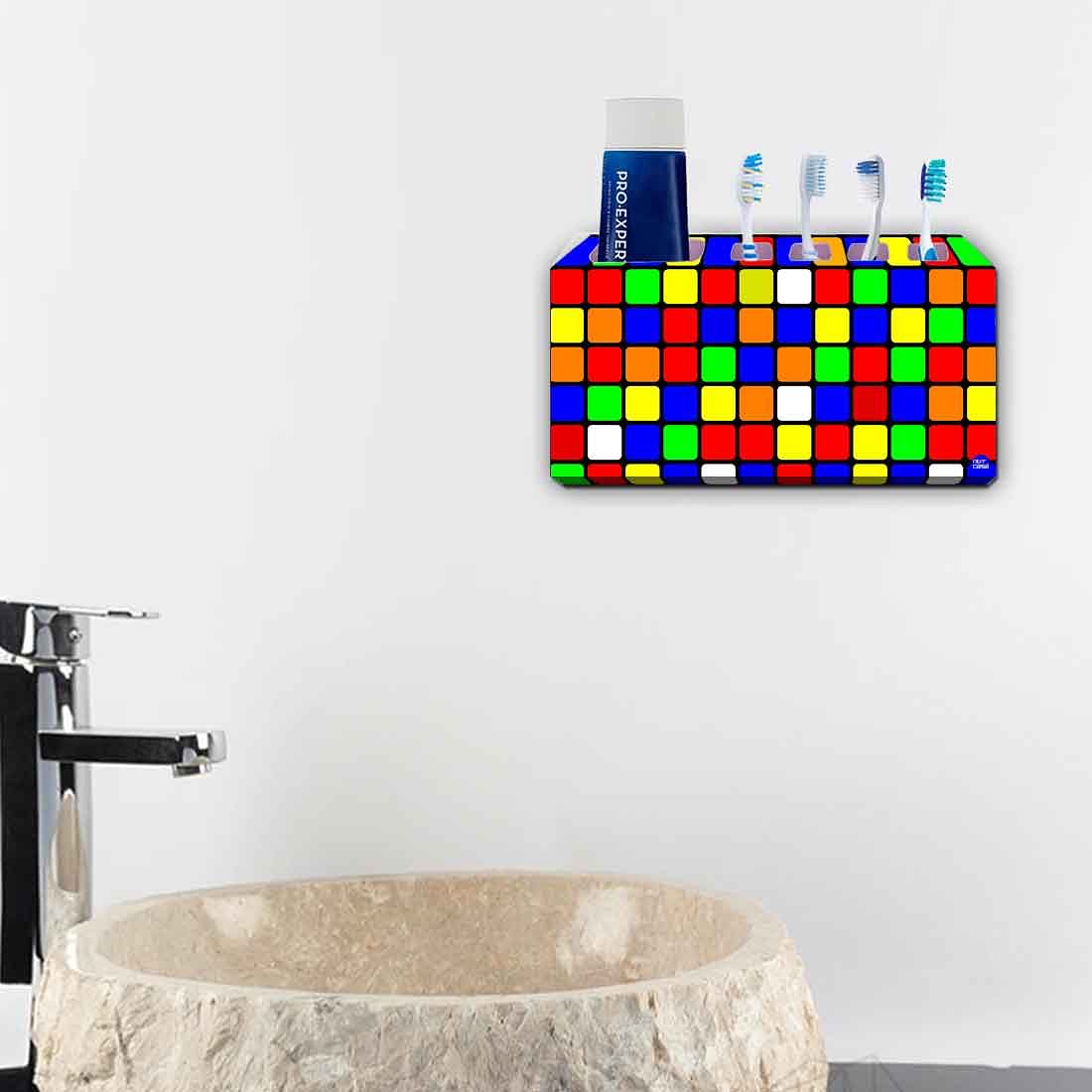 Toothbrush Holder Wall Mounted -8 Bit Camo Blue Navy - Image 4