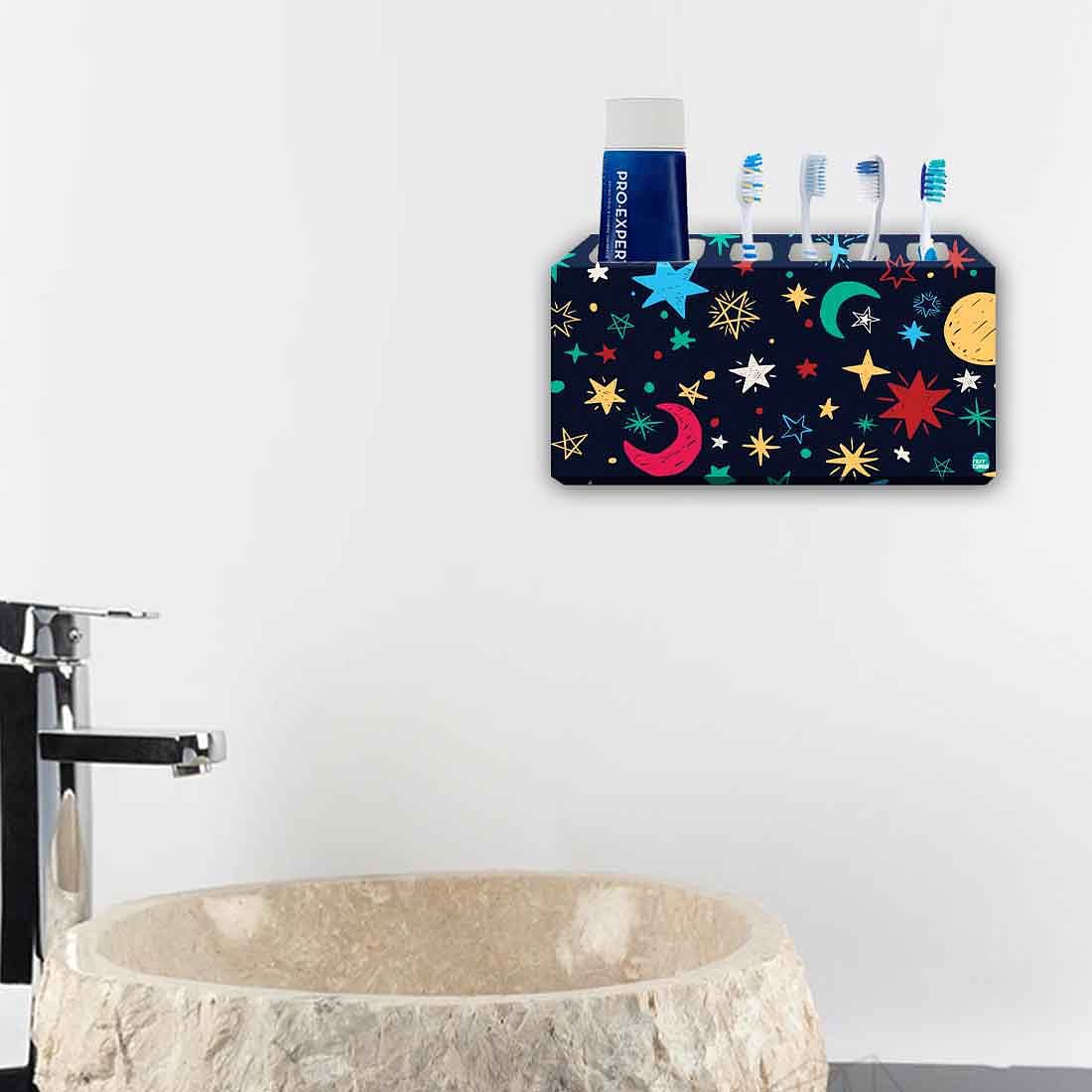 Stars Printed Metal Kids Bathroom Organizer for Toothbrush Online - Image 4