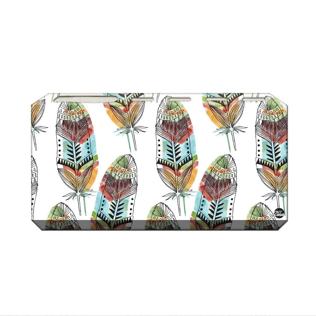 Stainless Steel Metal Toothbrush Holder Wall Mount Toothpaste Stand-Feathers - Image 2