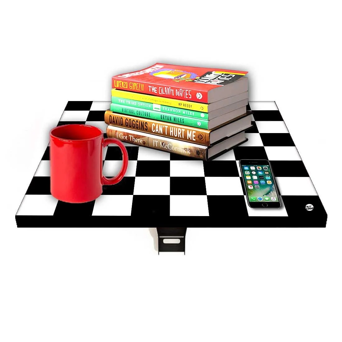 Floating Table for Wall - Black White Check - Image 7