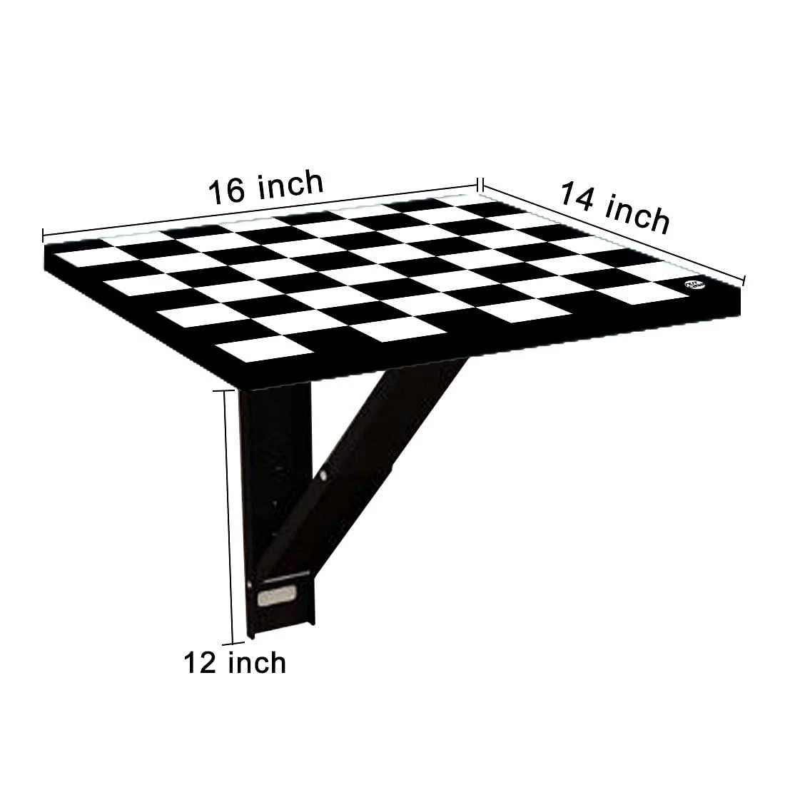 Floating Table for Wall - Black White Check - Image 9