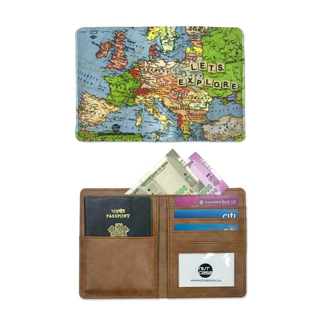 PU Leather Passport Cover Travel Wallet - Let's Explore - Image 4