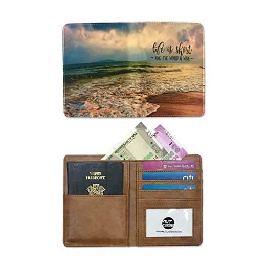 Beach Passport Case Travel Wallet Organizer -- Life Is Short - Image 6
