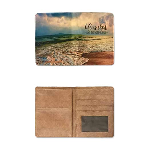 Beach Passport Case Travel Wallet Organizer -- Life Is Short - Image 7