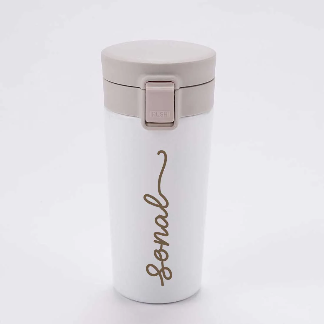 Personalized Travel Coffee Flask Sipper With Name Engraved Stainless Steel Flask (380 ML) - Add Name - Image 9