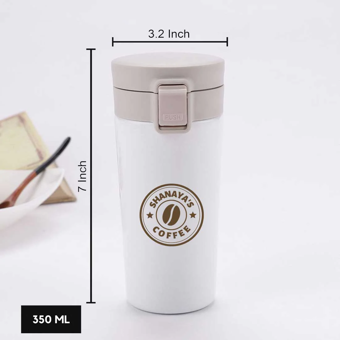 Customized Travel Coffee Mug Insulated for Travelling (380 ML) - Coffee - Image 11