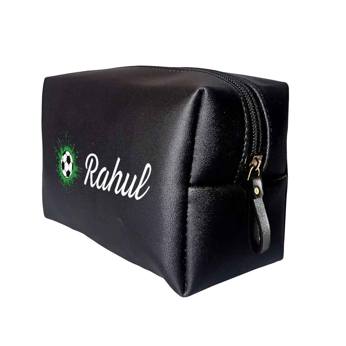 Travel Pouch Bag with Name - Premium Leather Pouch Organizer-FOOTBALL - Image 5