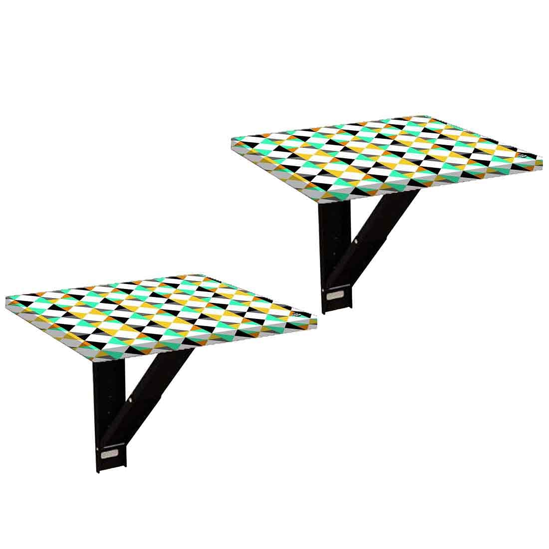 Folding Side Table for Bedroom - Colorful Diamond Pattern - Image 2