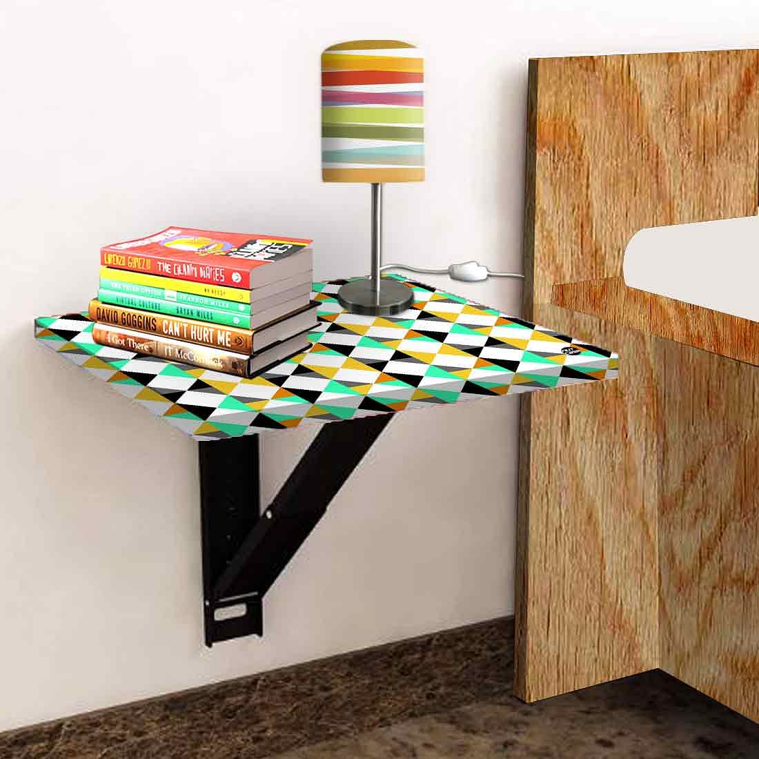 Folding Side Table for Bedroom - Colorful Diamond Pattern - Image 4