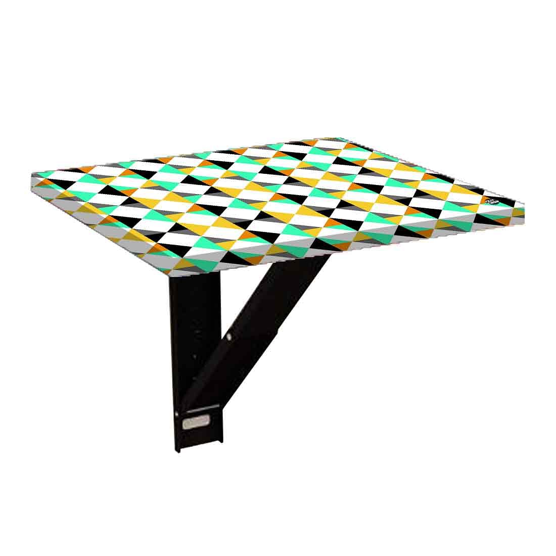 Folding Side Table for Bedroom - Colorful Diamond Pattern - Image 6