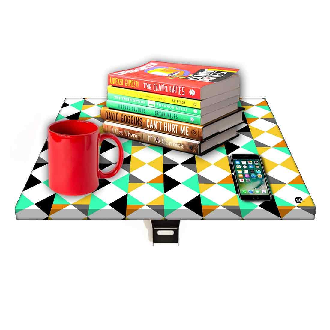 Folding Side Table for Bedroom - Colorful Diamond Pattern - Image 7
