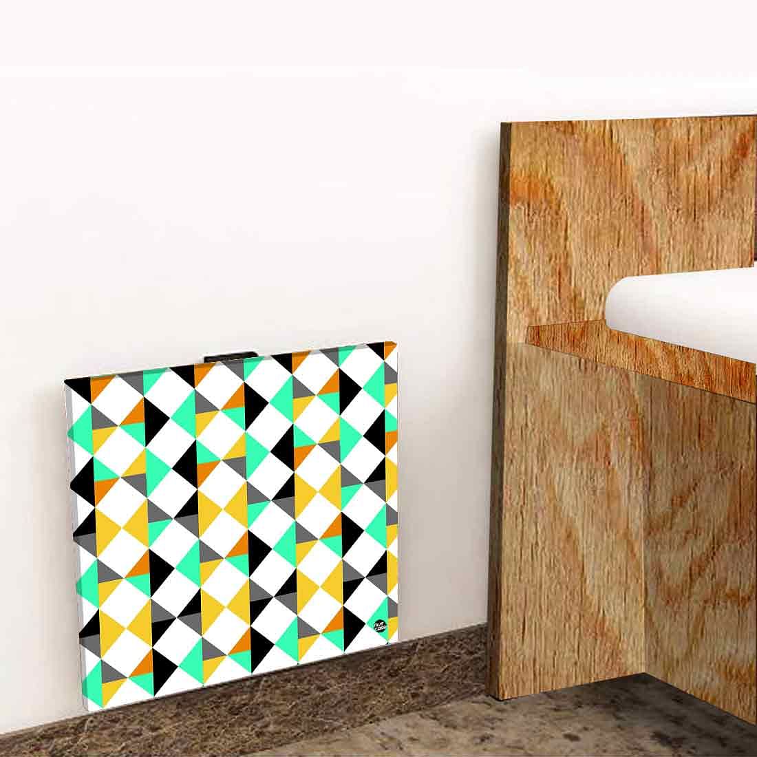 Folding Side Table for Bedroom - Colorful Diamond Pattern - Image 8