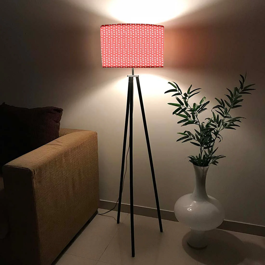 Tripod Floor Lamp Standing Light for Living Rooms -Pink Love - Image 2