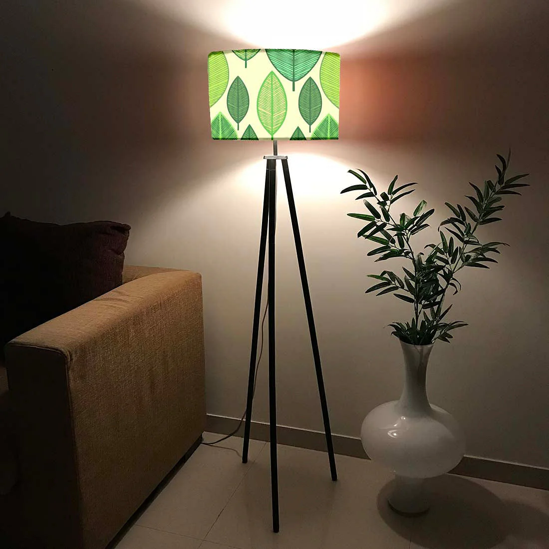 Tripod Standing Floor Lamp for Living Room - Single Leaf - Image 2