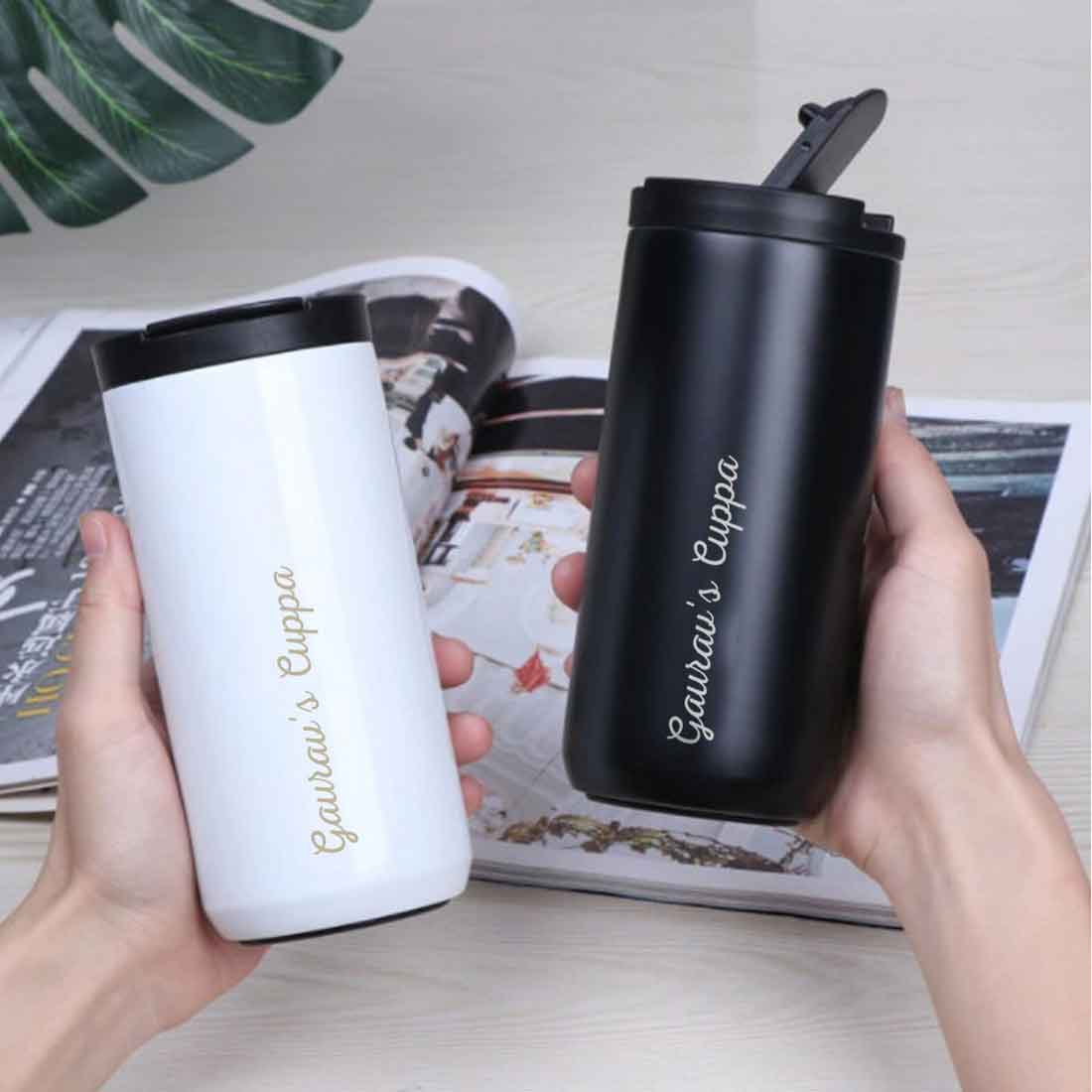 Engraved Personalized Stainless Steel Tumbler Coffee Mug with lid for Office Travel College - Image 5