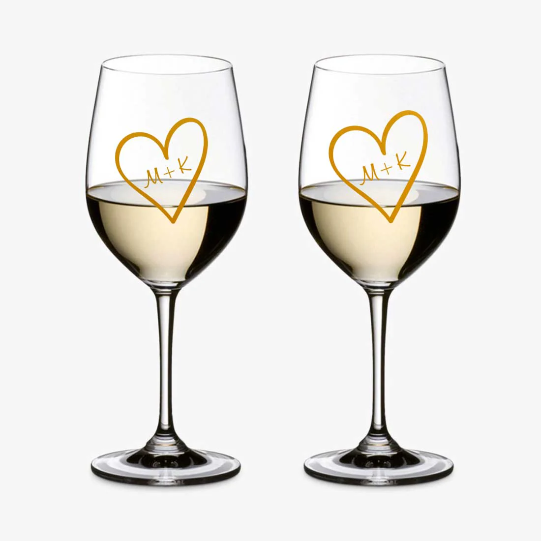 Unique Anniversary Gifts for Couples Personalized Wine Glasses Set Of 2 - Hearts - Image 3